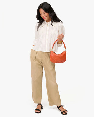 Clare V. Petit Moyen Messenger Medium Woven, Saltillo