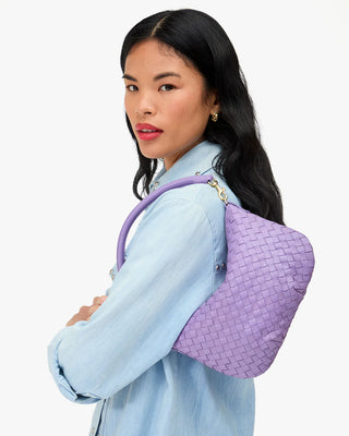 Clare V. Petit Moyen Messenger Medium Woven, Jacaranda
