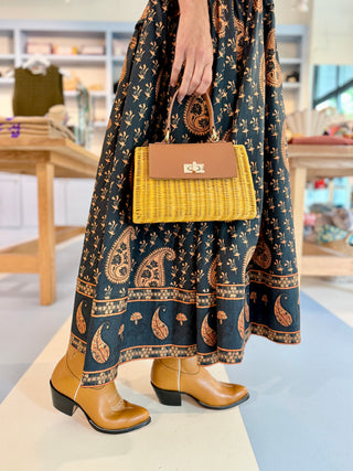 Serpui Yasmin Wicker with Leather Bag, Light Honey