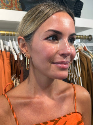 Jenny Bird Mega U-Link Earrings, Gold