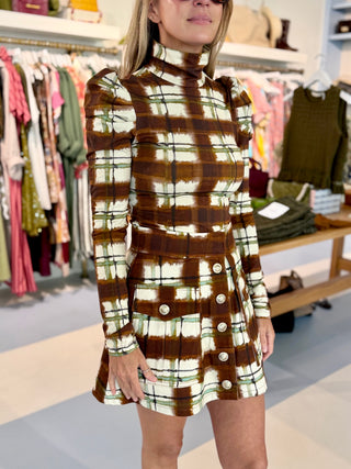 Cara Cara Chira Top, Painted Plaid Brown