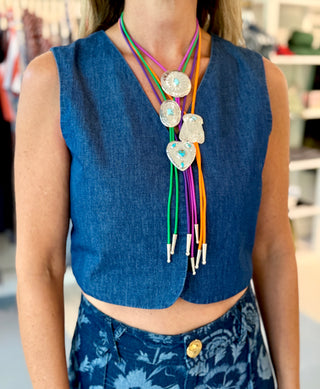 Beau & Ro Trellis Top, Indigo