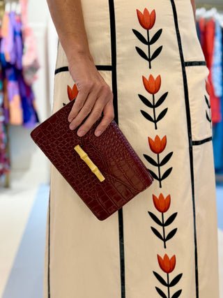Pamela Munson The Jackie Crossbody Clutch, Bordeaux