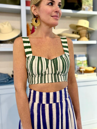 Emporio Sirenuse Dalia Ikat Stripes, Sage Green