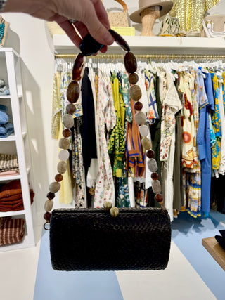 Serpui Liz Rounded Matte Clutch, Black