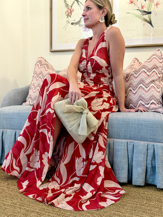 Golden Swirl Pearl Drop Statement Earrings