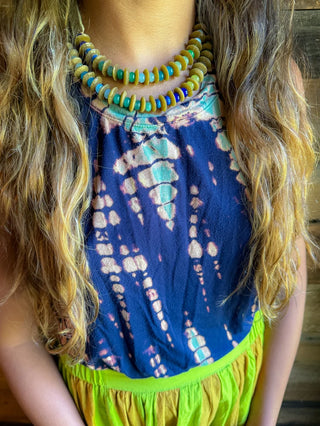 Twine & Twig Stacked Classic Necklace, Lagoon