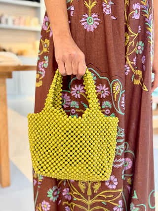 The Riviera Beaded Tote, Citron