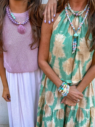 Twine & Twig Layered Shell Necklace, Lilac