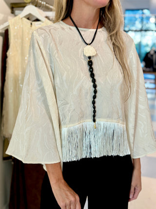 Roame. Vali Jacquard Top, Ivory