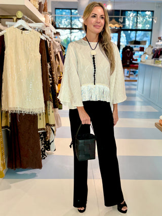 Roame. Vali Jacquard Top, Ivory