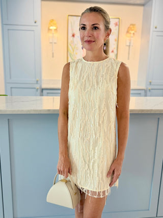 Roame. Eloise Sequin Dress, Blanc