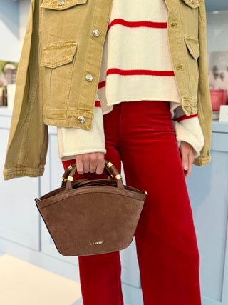 Frame LE Slim Palazzo Modernist Pocket Corduroy, Lipstick