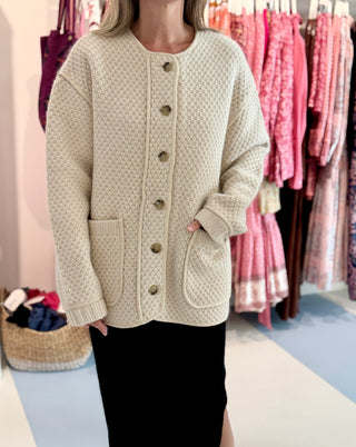 White & Warren Wool Blend Liner Coat, Buttermilk