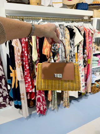 Serpui Yasmin Wicker with Leather Bag, Light Honey