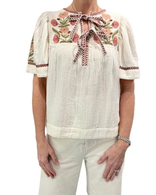 Pink Chicken Luca Top, Antique White