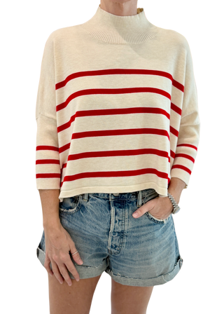 Kerisma Aja Ortho Stripe Sweater, Ivory Marinara