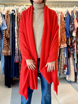 White & Warren Cashmere Travel Wrap, French Red