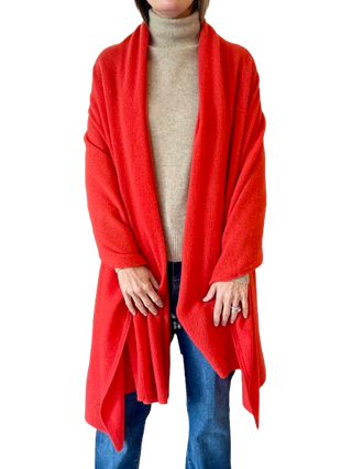 White & Warren Cashmere Travel Wrap, French Red