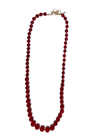Bubble Beaded Necklace, Brick