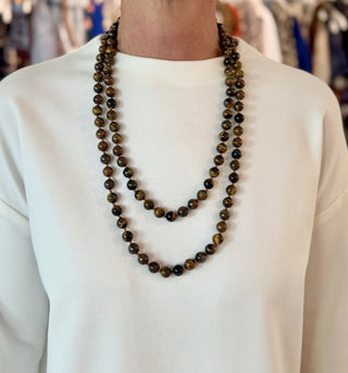 The Liv Beaded Layering Necklace, Tigers Eye