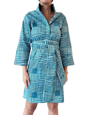 Holly Shae Arden Dress, Blue Patchwork Plaid