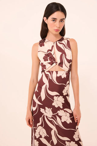 Misa Louanne Dress, Chocolate Flora Mix