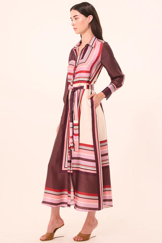Misa Herminia Dress, Chocolate Geo Stripe