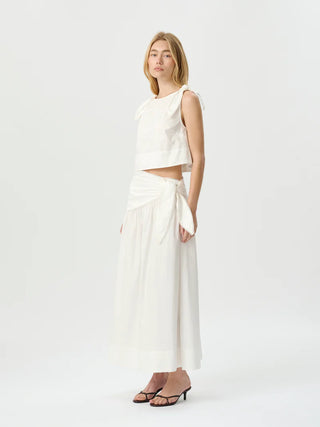 Roame. Dixie Tie Skirt, White