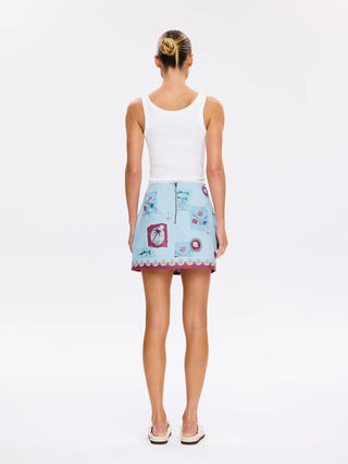 Kivari Sintra Mini Skirt, Blue