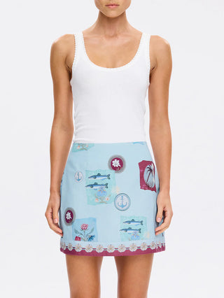 Kivari Sintra Mini Skirt, Blue