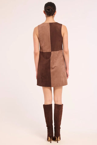 Misa Sigrid Dress, Faux Suede Mix