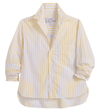 Frank & Eileen Untuckable Button-Up Shirt, Yellow Thin Navy Stripe
