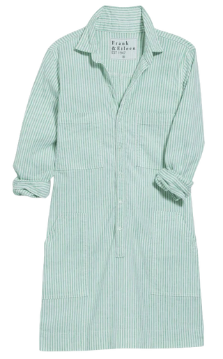 Frank & Eileen Long-Sleeve Playsuit Dress, Lime Stripe