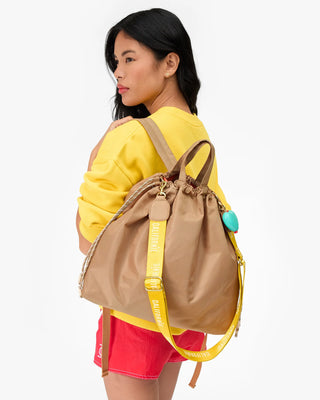 Clare V. Sac Tout Back Pack, Latte Recycled Nylon Twill