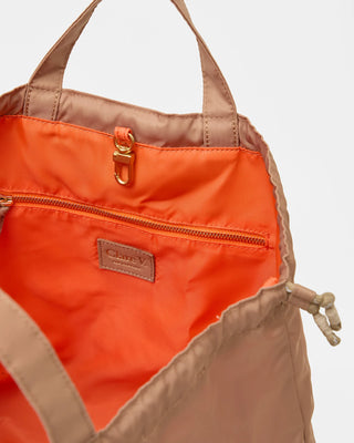 Clare V. Sac Tout Back Pack, Latte Recycled Nylon Twill