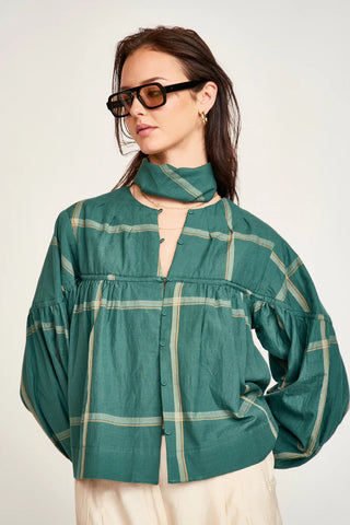 Mirth Silverton Blouse, Mallard Plaid