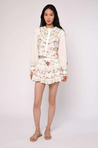 Love the Label Hallie Top, Tea Rose Embroidery