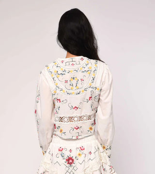 Love the Label Hallie Top, Tea Rose Embroidery