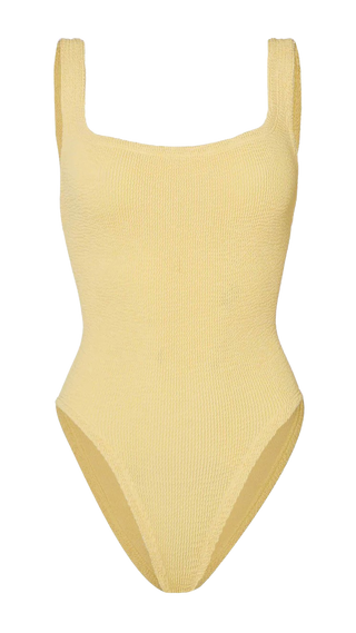 Hunza G Square Neck Swimsuit, Butter