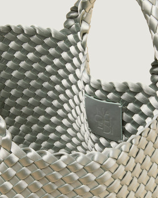 Naghedi St. Barths Small Satin Tote, Wintergreen