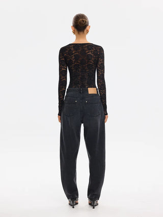 Kivari Bonnie Lace Bodysuit, Black