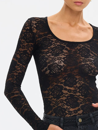 Kivari Bonnie Lace Bodysuit, Black