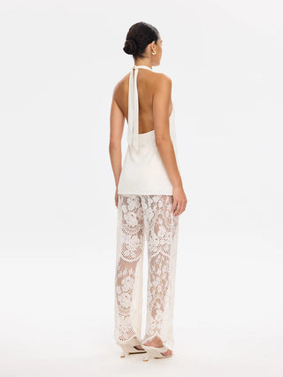 Kivari Arabella Halter Top, Cream