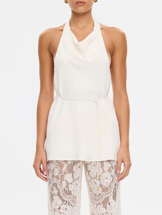 Kivari Arabella Halter Top, Cream