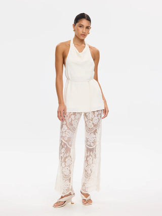 Kivari Arabella Halter Top, Cream