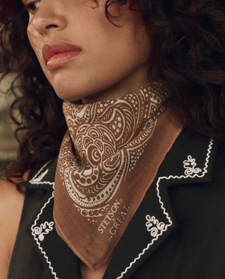 The Great The Stetson Western Paisley Scarf, Rust
