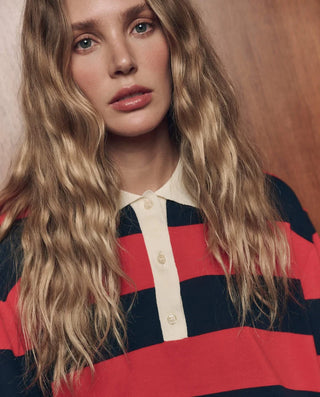 The Great The Academy Polo Sweater, Hot Red League Stripe