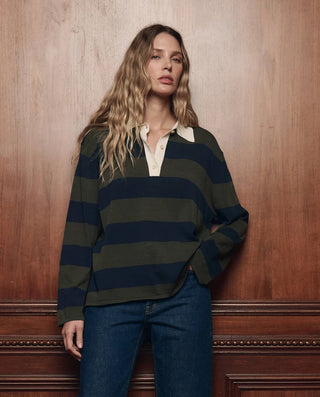 The Great The Academy Polo Sweater, Army League Stripe