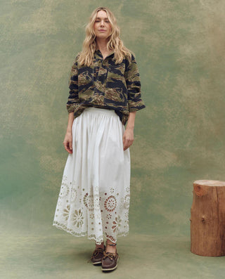 The Great The Super Bloom Eyelet Skirt, White